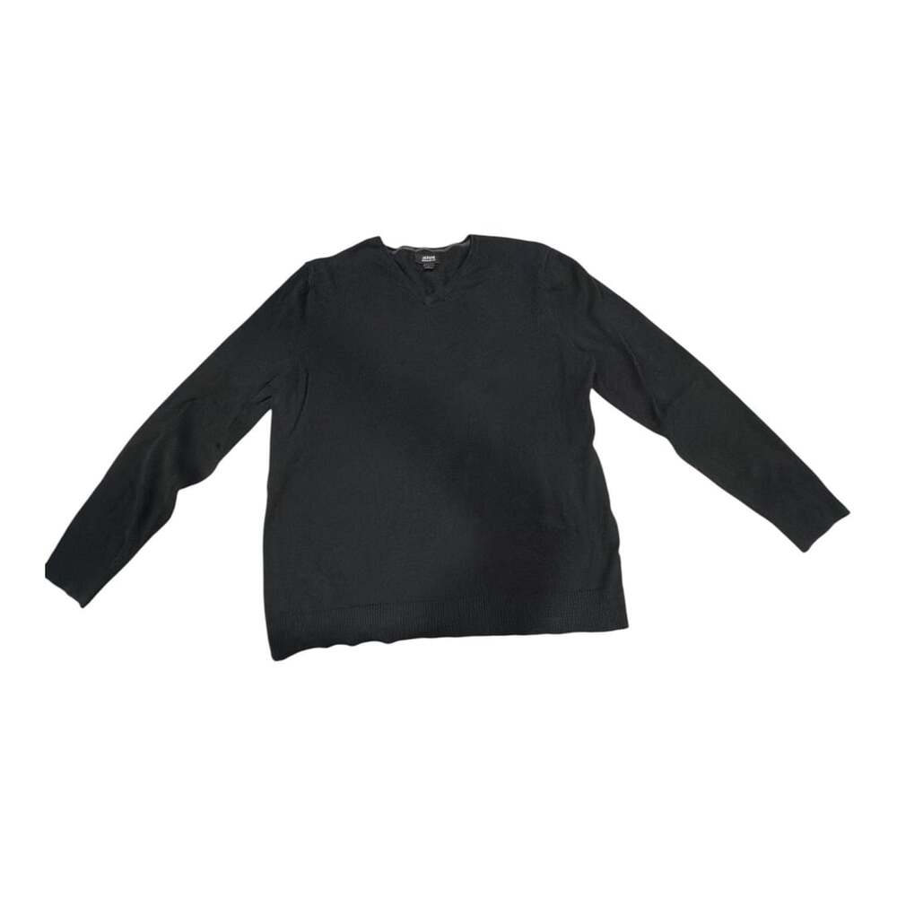 Alfani Regular Fit Black V-Neck Cotton Sweater XL